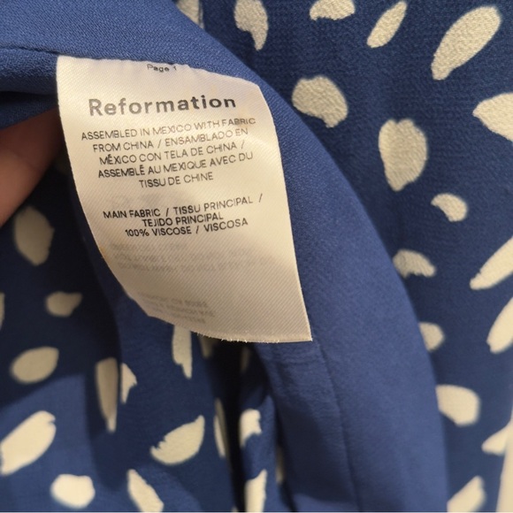 Reformation Juliette Midi Dress Moray Blue Spotted Dress Size 2 Women’s - Picture 11 of 15